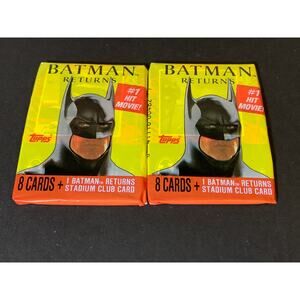 1992 Topps Batman Returns Trading Cards Lot 2 Sealed Wax Packs